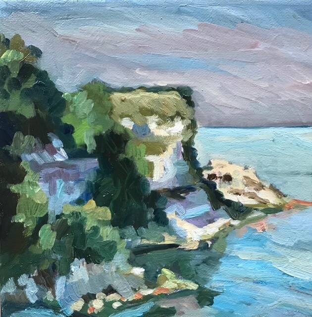 Stevns Klint | Olieverf op doek | 20 bij 20 cm | © 2022