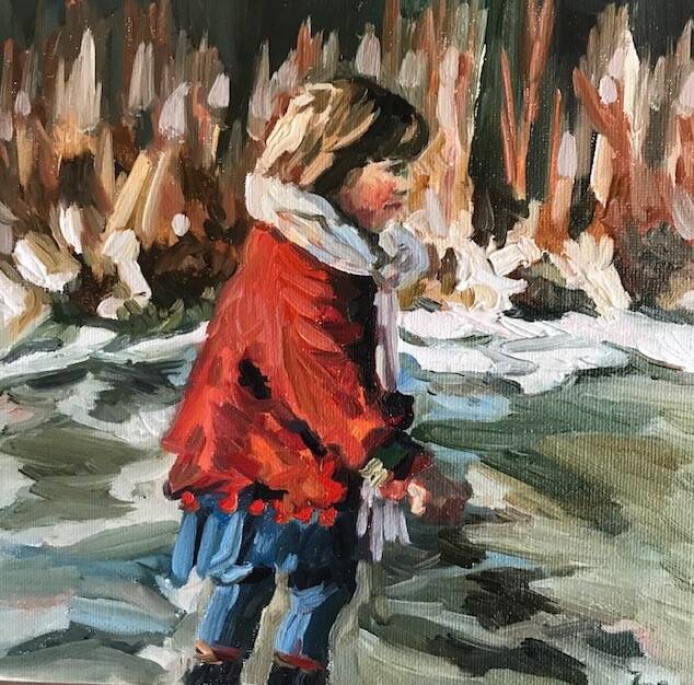 Schaatstertje | Olieverf op doek | 20 bij 20 cm | ©2020