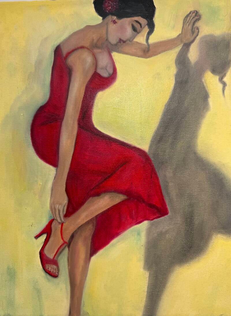Echo in Shadow; 2026; Oil on Canvas; 40 x 30 cm