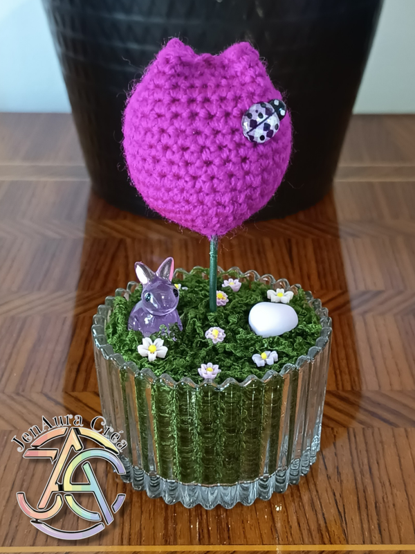 TULIPE CROCHETÉE EN POT VIOLETTE