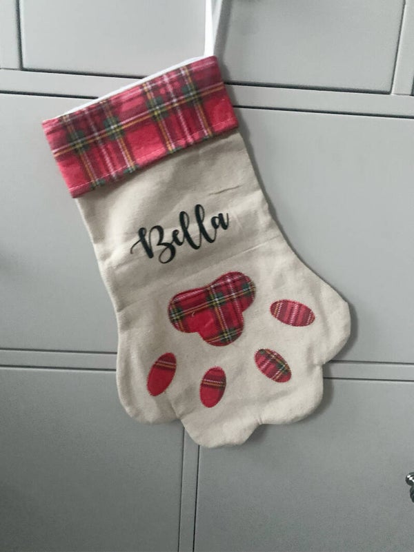 Personalised Pet Paw Print Stocking