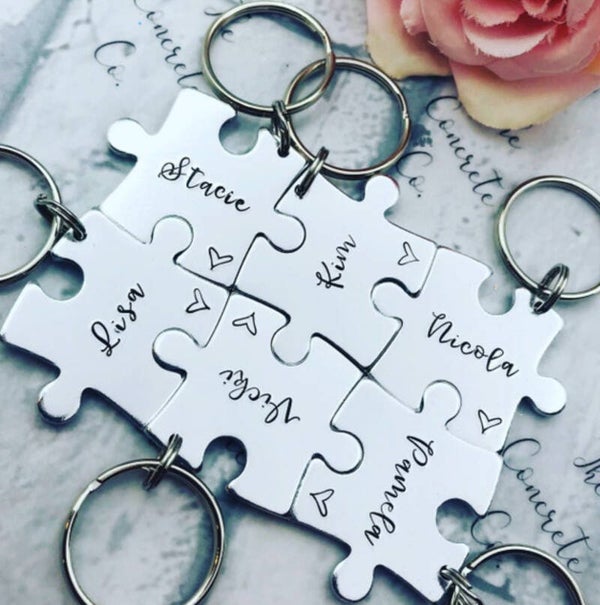 Personalised Interlocking Puzzle Piece Keyrings