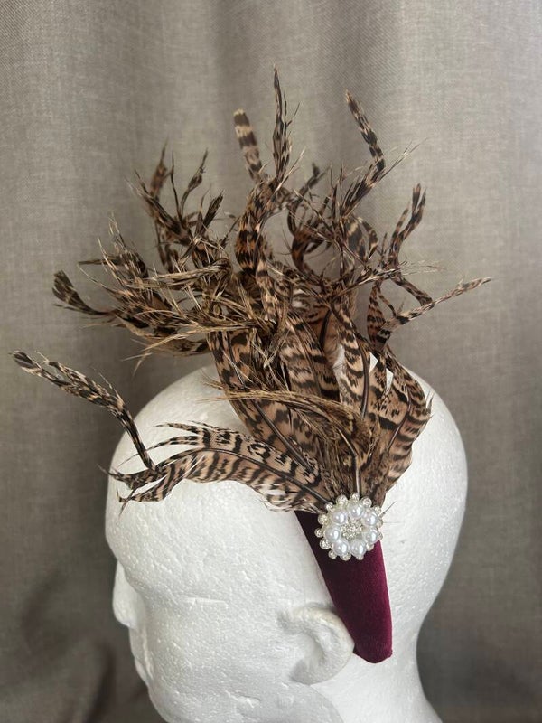 Real Feather Fascinator Headband
