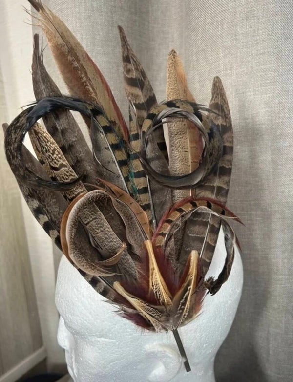 Real Feather Fascinator / Hatpin