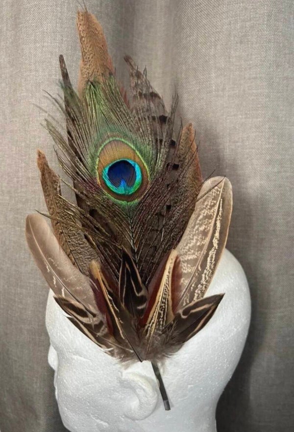 Real Feather Fascinator / Hatpin
