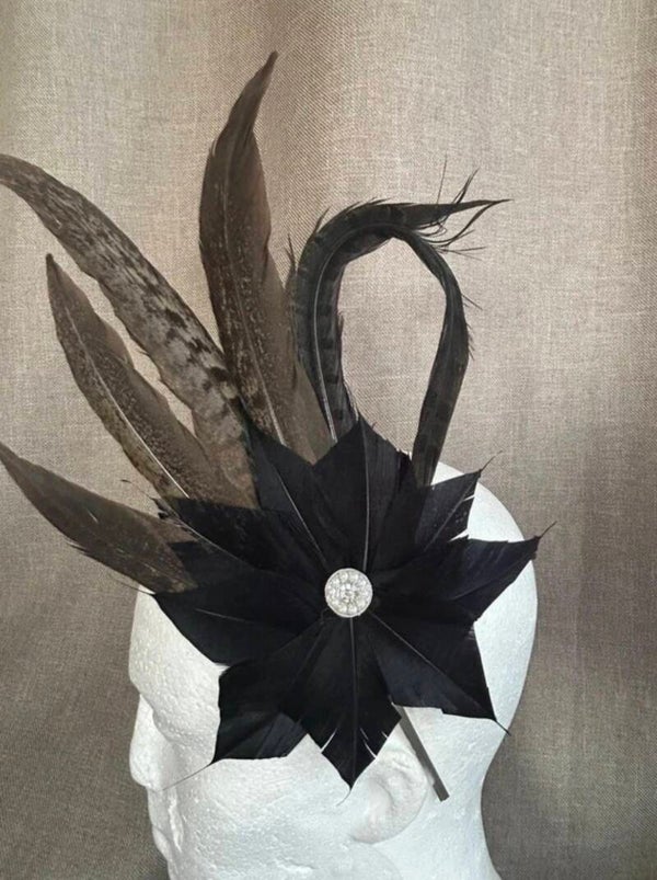 Real Feather Fascinator / Hatpin