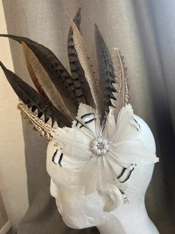 Real Feather Fascinator / Hatpin