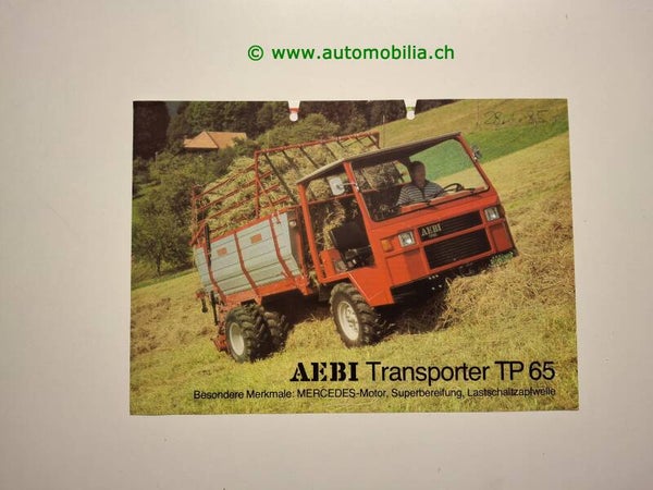 Aebi Transporter TP 65 Prospekt 1985 deutsch