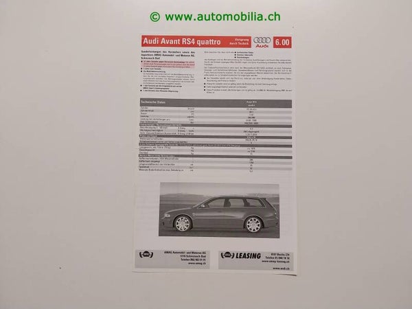 Audi RS4 (B5) Avant quattro 2000/06 Preisliste deutsch
