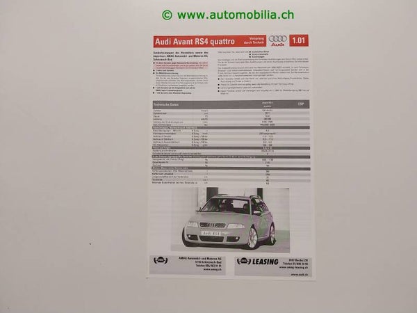 Audi RS4 (B5) Avant quattro 2001/01 Preisliste deutsch