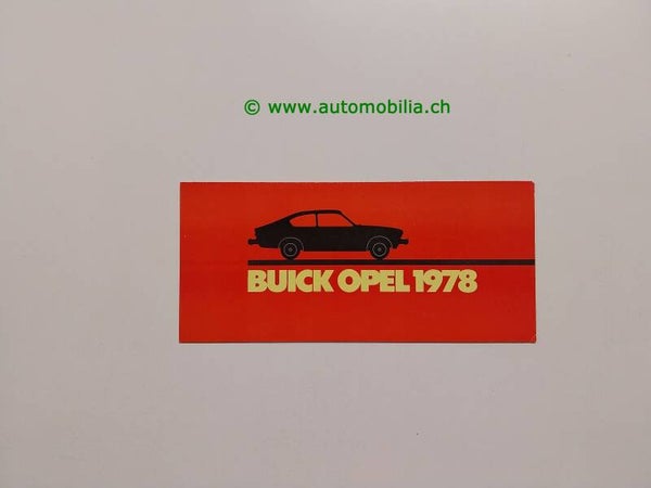 Buick Opel 1978 Prospekt englisch