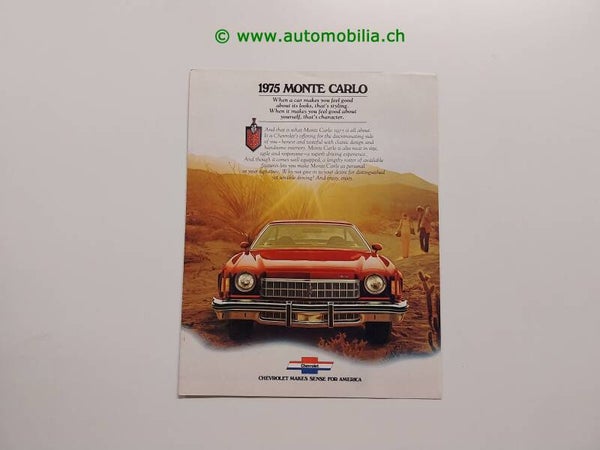 Chevrolet Monte Carlo 1975 Prospekt englisch