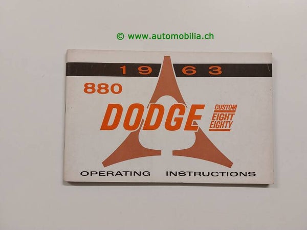 Dodge 880 / Custom 880 1963 Betriebsanleitung englisch