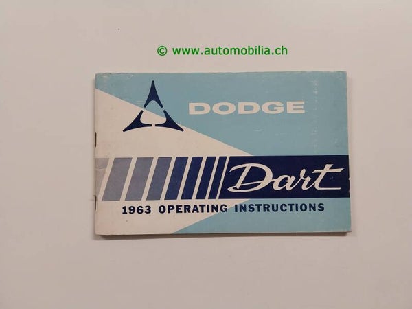 Dodge Dart 1963 Betriebsanleitung englisch