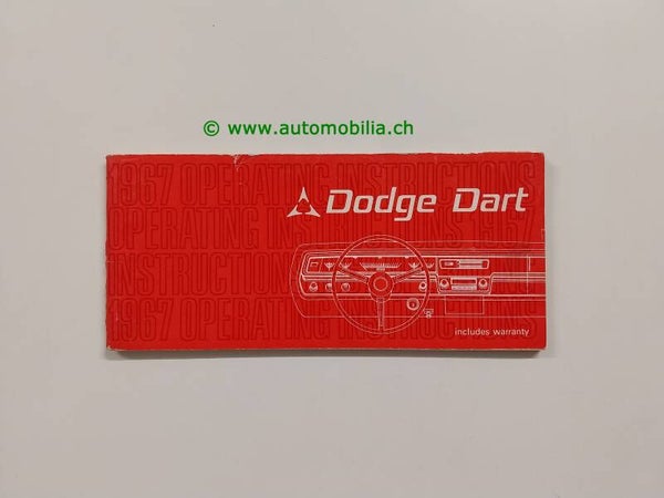 Dodge Dart 1967 Betriebsanleitung englisch