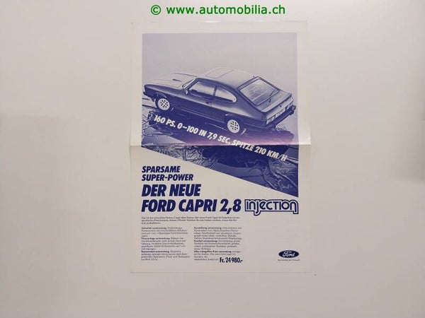 Ford (EU) Capri 2.8 Injection Prospekt deutsch/französisch
