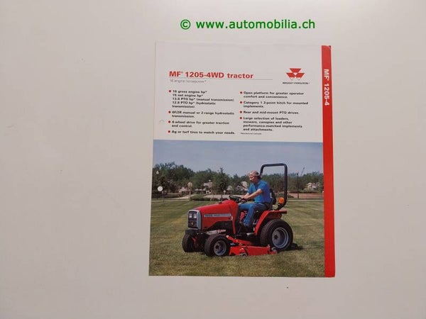 Massey Ferguson MF 1205 Traktor Prospekt 1997 englisch