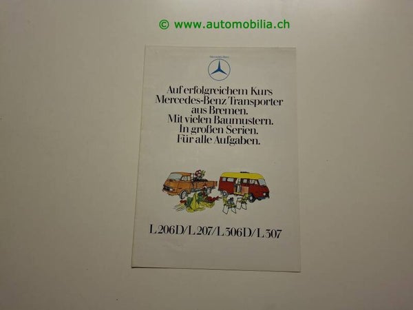 Mercedes-Benz Harburger Transporter L206D / L207 / L306D / L307 Prospekt 1977 deutsch