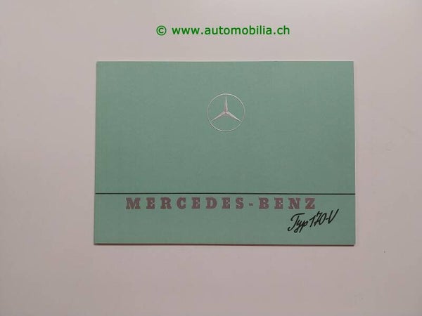 Mercedes-Benz Typ 170 V (W136) Prospekt 1947 Nachdruck 1988