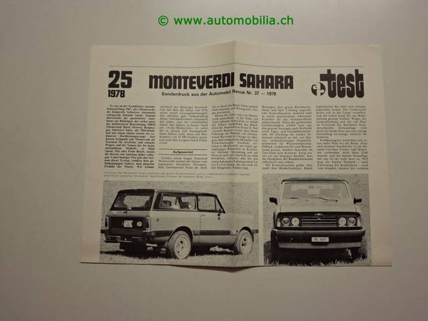Monteverdi Sahara Sonderdruck 1978 deutsch