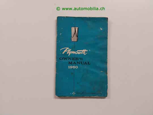 Plymouth 1960 Betriebsanleitung englisch