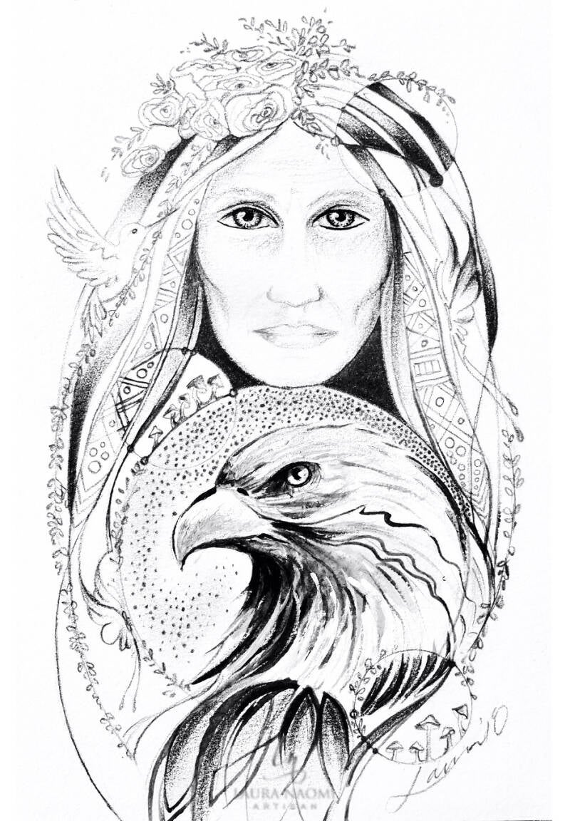 Medicine Woman © 2018, Pencil on Paper