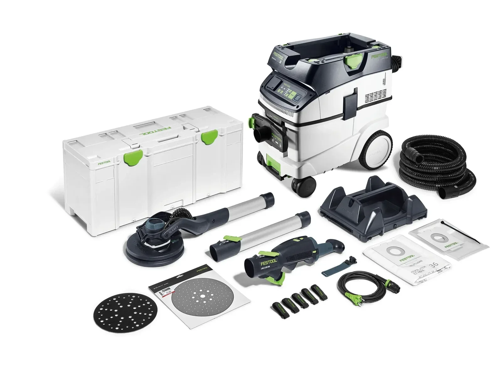 Festool 578427 110V Long-reach Sander and M-Class Extractor Set PLANEX LHS 2 225 EQI/CTM 36-Set