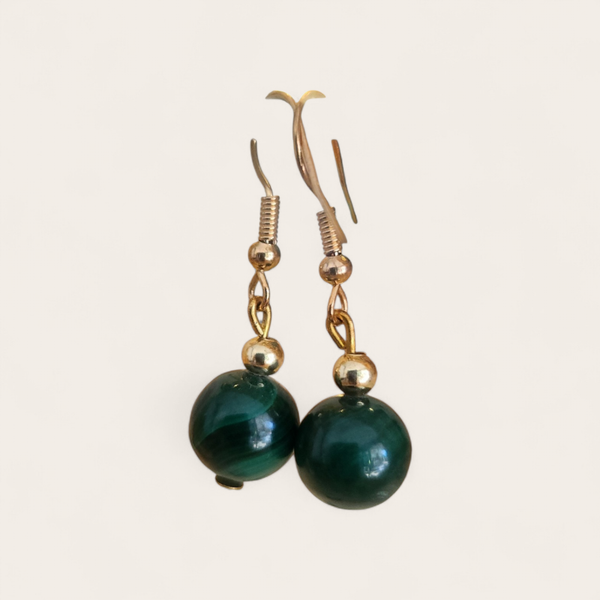 boucles d'oreilles  malachite