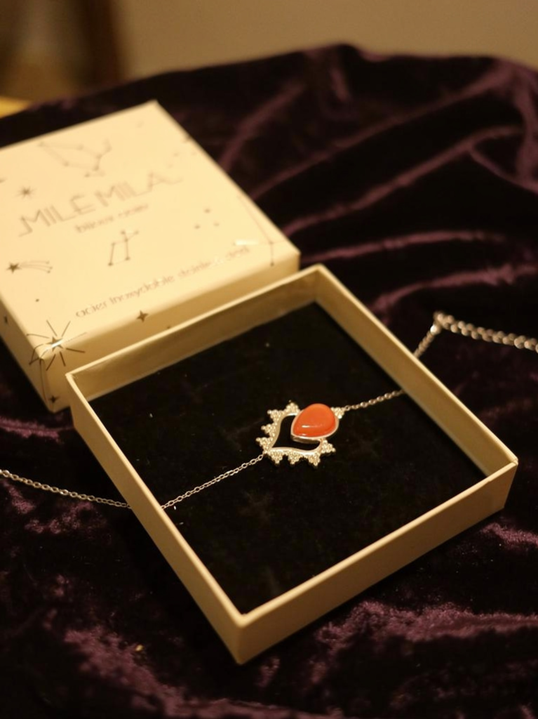 Bracelet fin , orange & doré Milë Mila