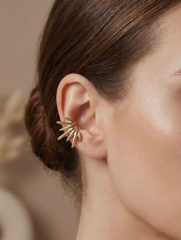 Earcuff doré Soleil d’Aura – Acier inoxydable