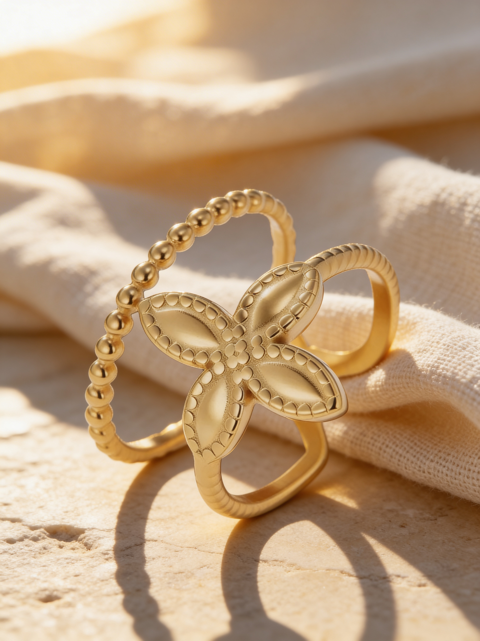 Bague, double rang, trèfle doré 🍀 🫶🏽