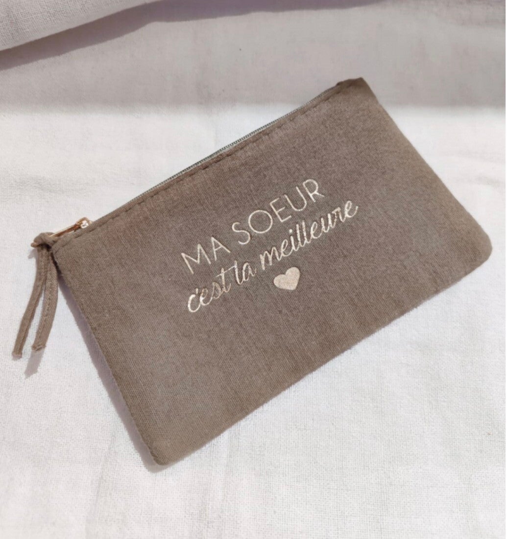 Pochette ma sœur, c’est la meilleure kaki 💘