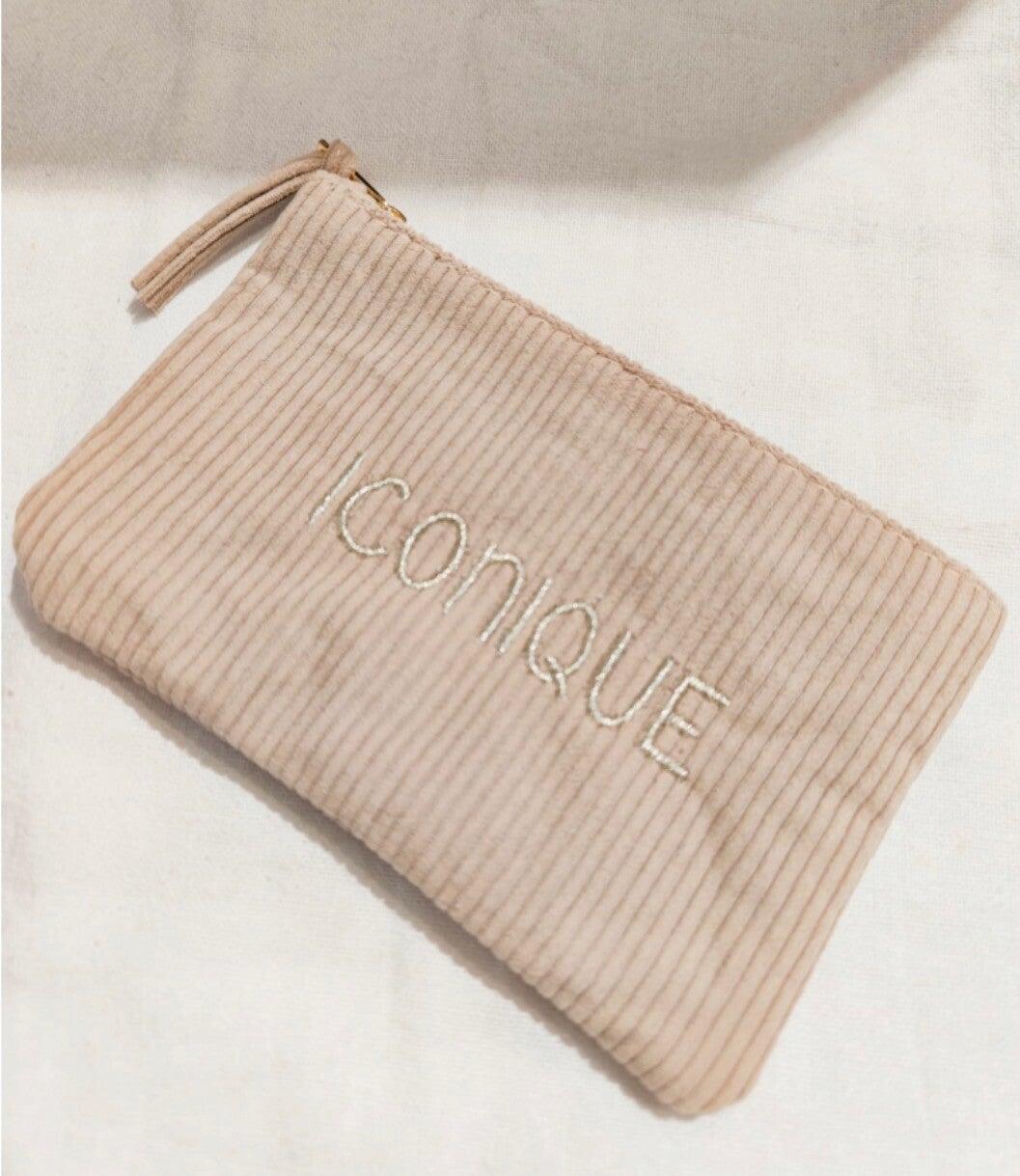 Pochette côtelé, iconique, écrue 🌟