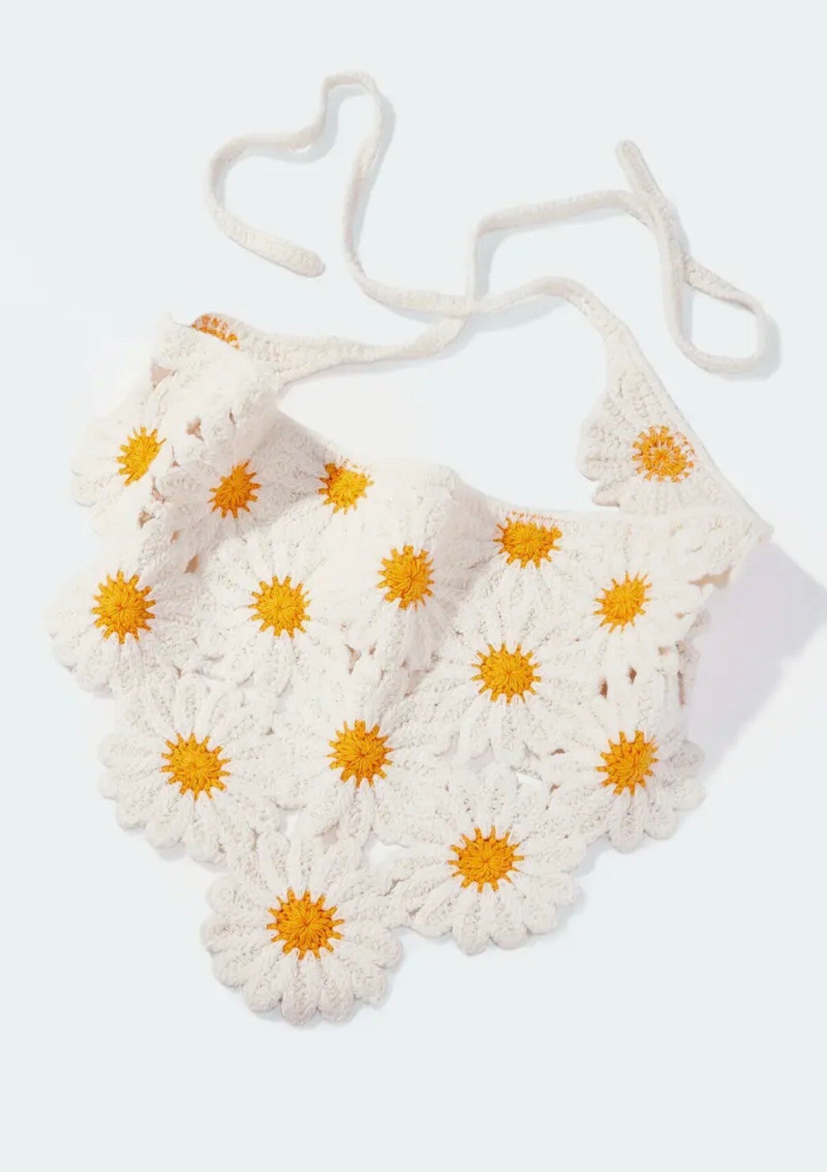 Bandana en crochet fleurs Jaune 💛