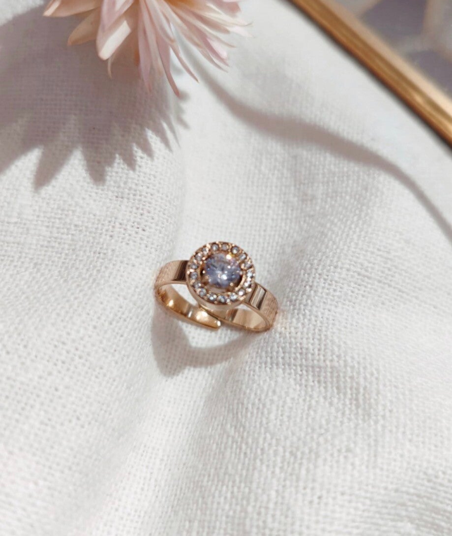 Bague strass Halo doré 💍