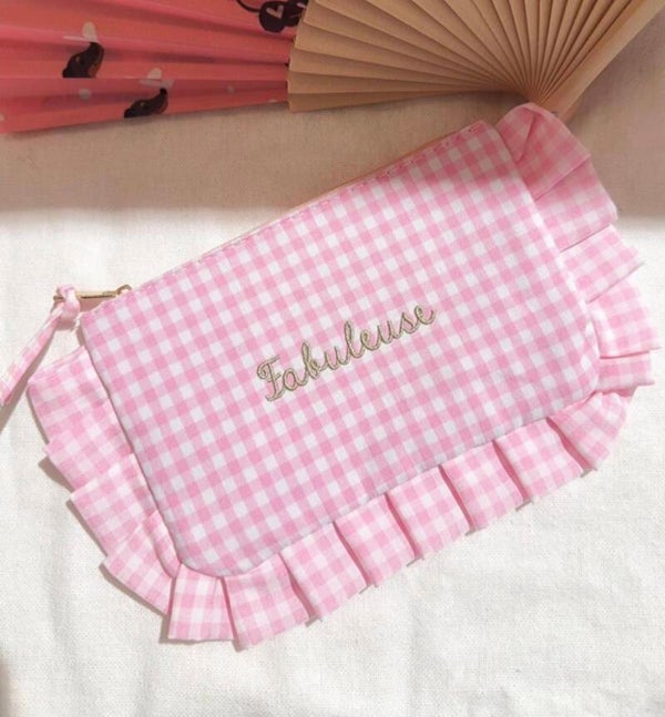 Pochette à froufrou, fabuleuse 🌸🤍🩷