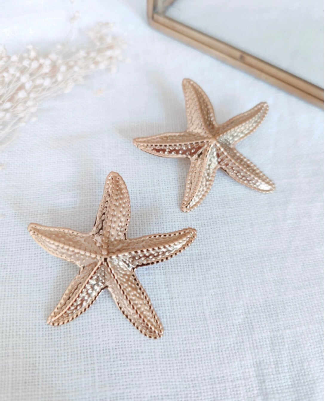Boucles d’oreilles, étoile de mer dorée