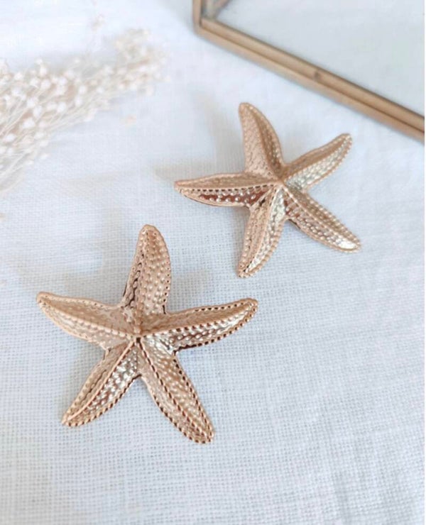 Boucles d’oreilles, étoile de mer dorée