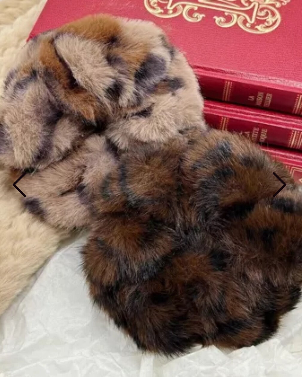 Chouchou fausse fourrure effet léopard