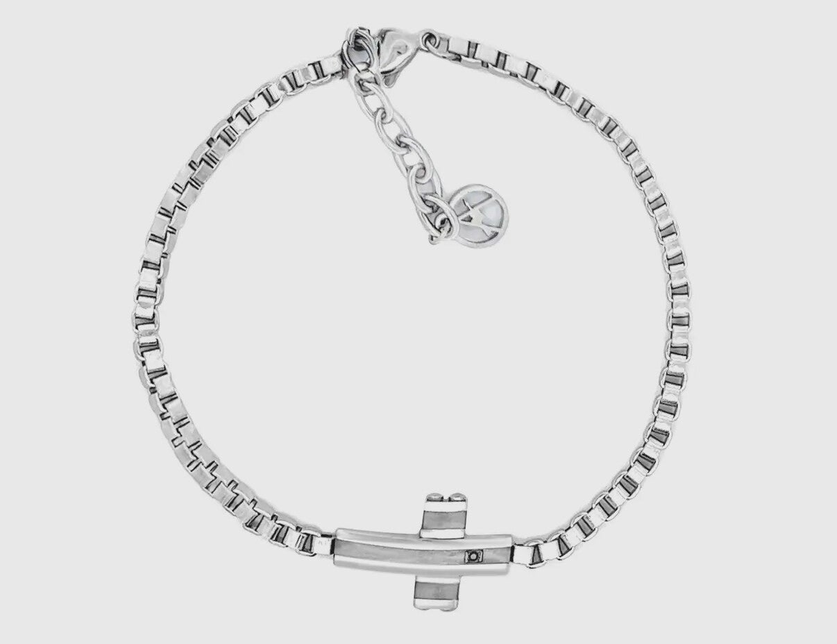 Bracelet homme avec croix et point de lumière