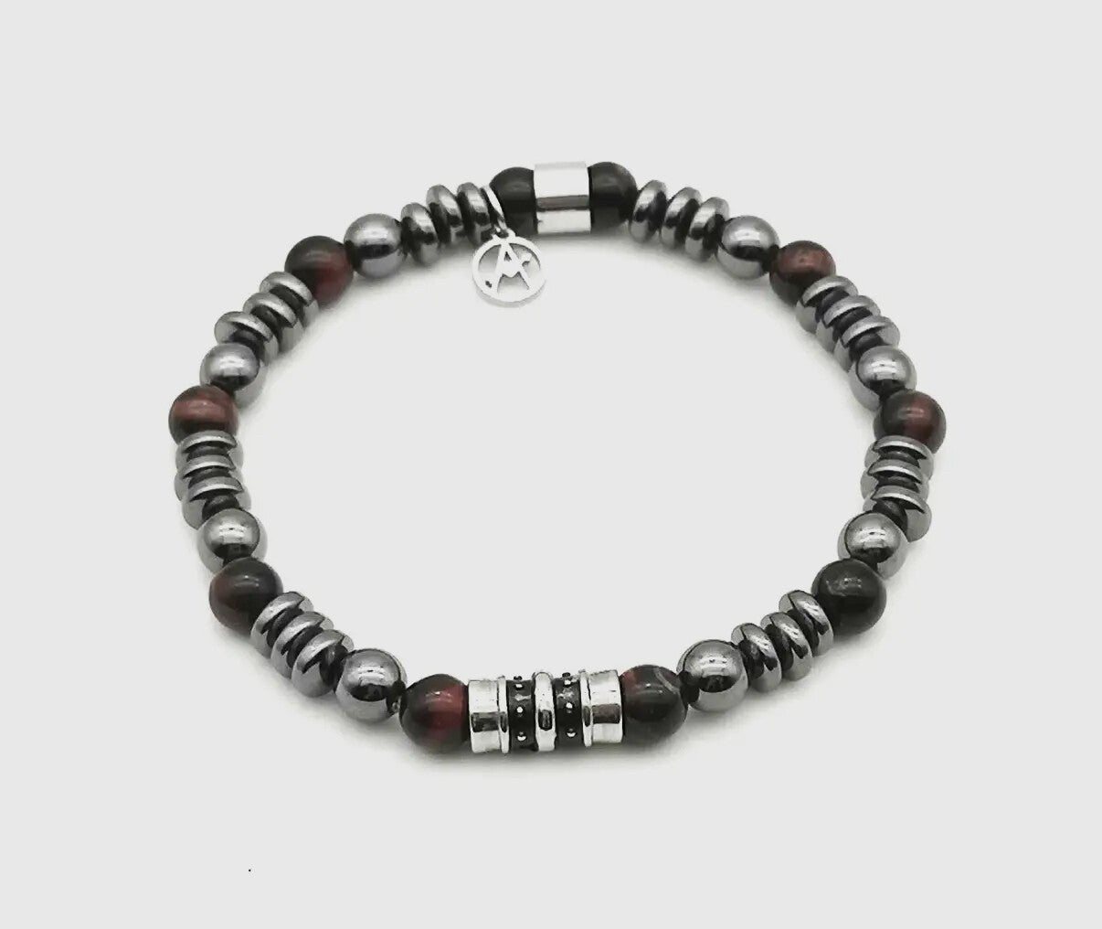 Bracelet pour homme en pierre de lave 🌋