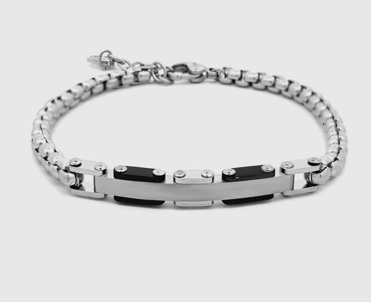 Bracelet en chaîne avec plaque pour homme