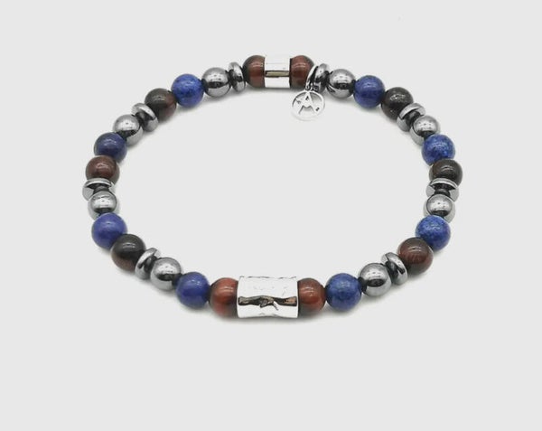 Bracelet en pierre de lave bleu
