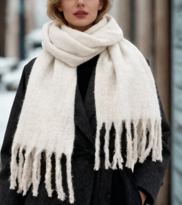 Écharpe blanche à brillant dorée 🌟