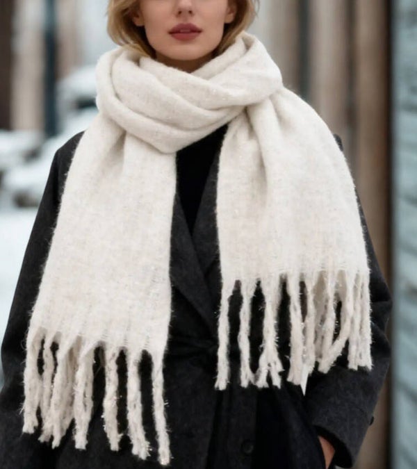 Écharpe blanche à brillant dorée 🌟