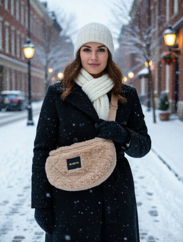 Sac banane  beige – Style chic & cocooning moutonné