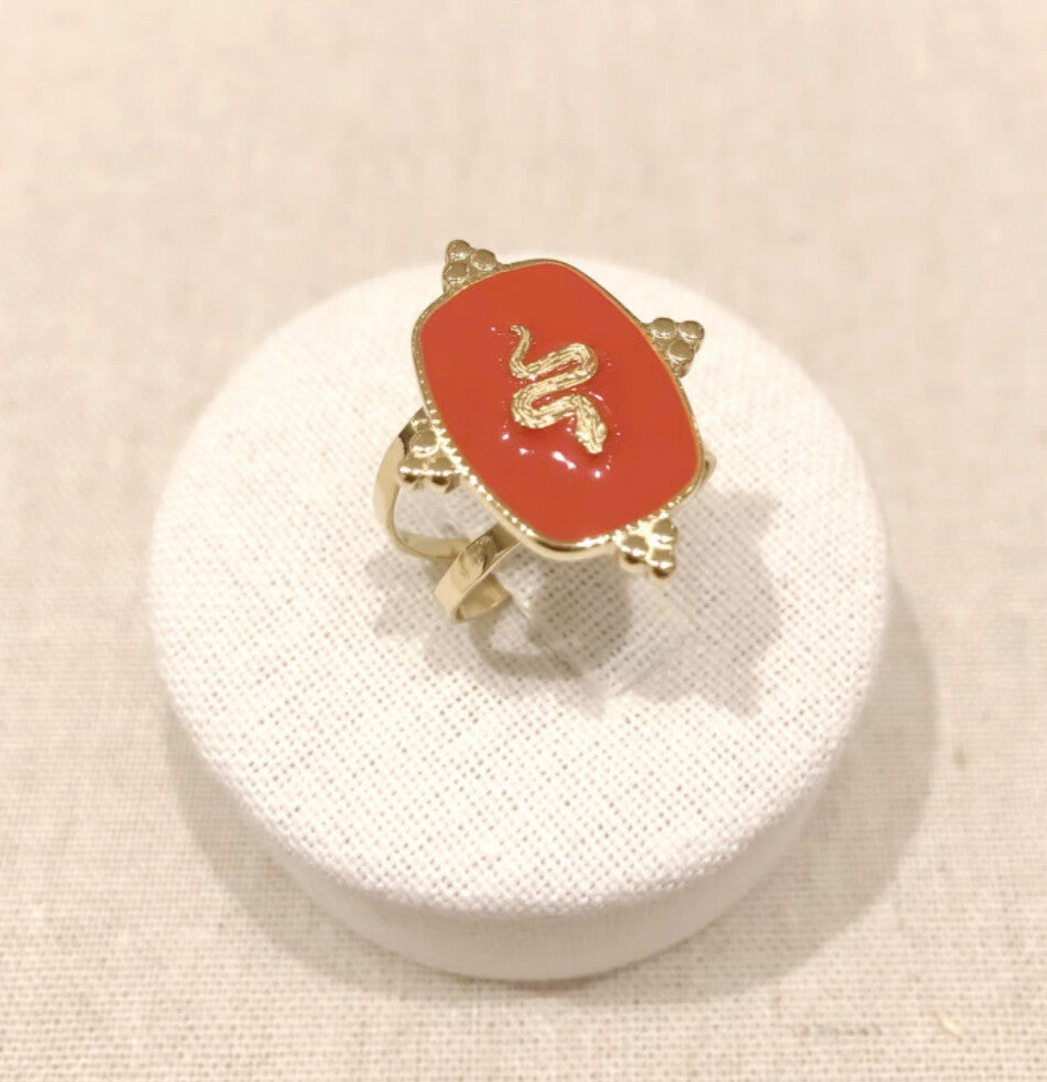 Bague serpent orange et doré 🐍🧡