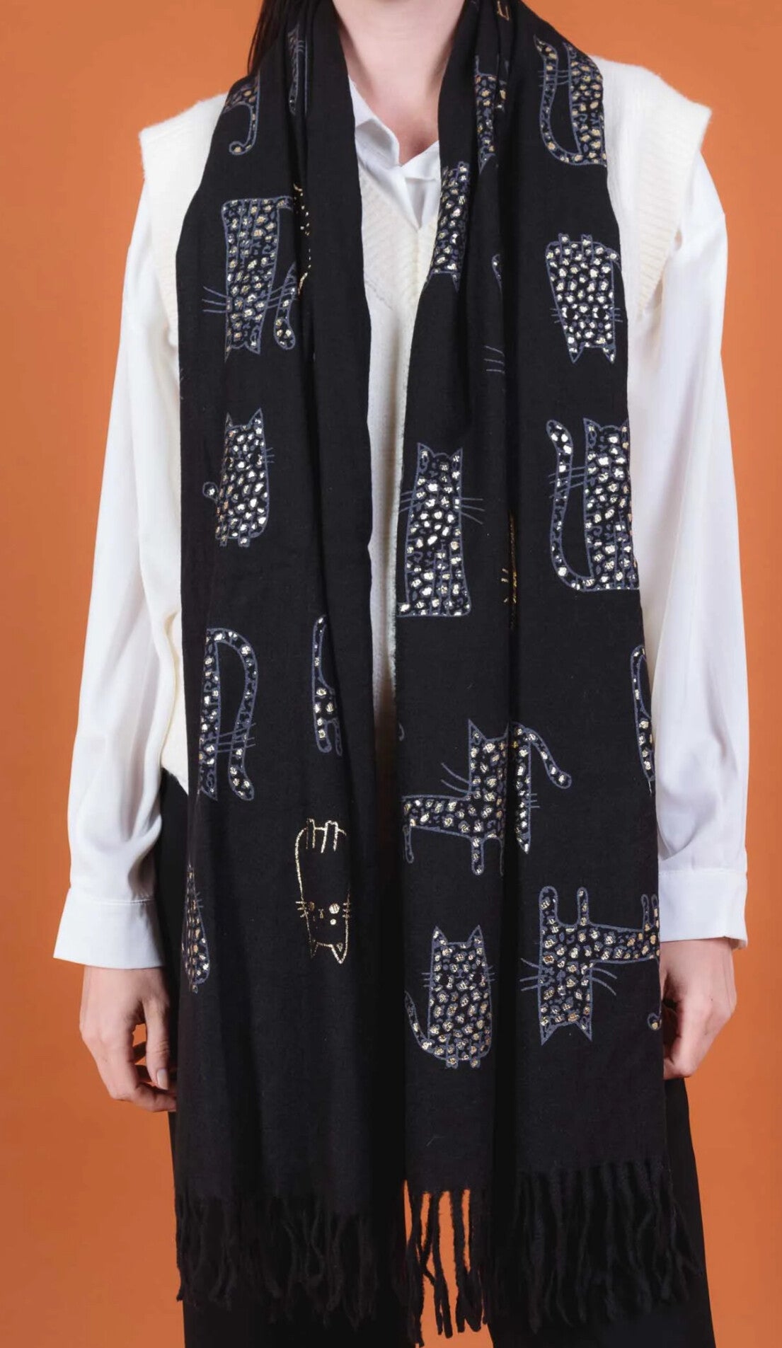 Foulard, noir brillant Chat 🐈‍⬛ 🖤