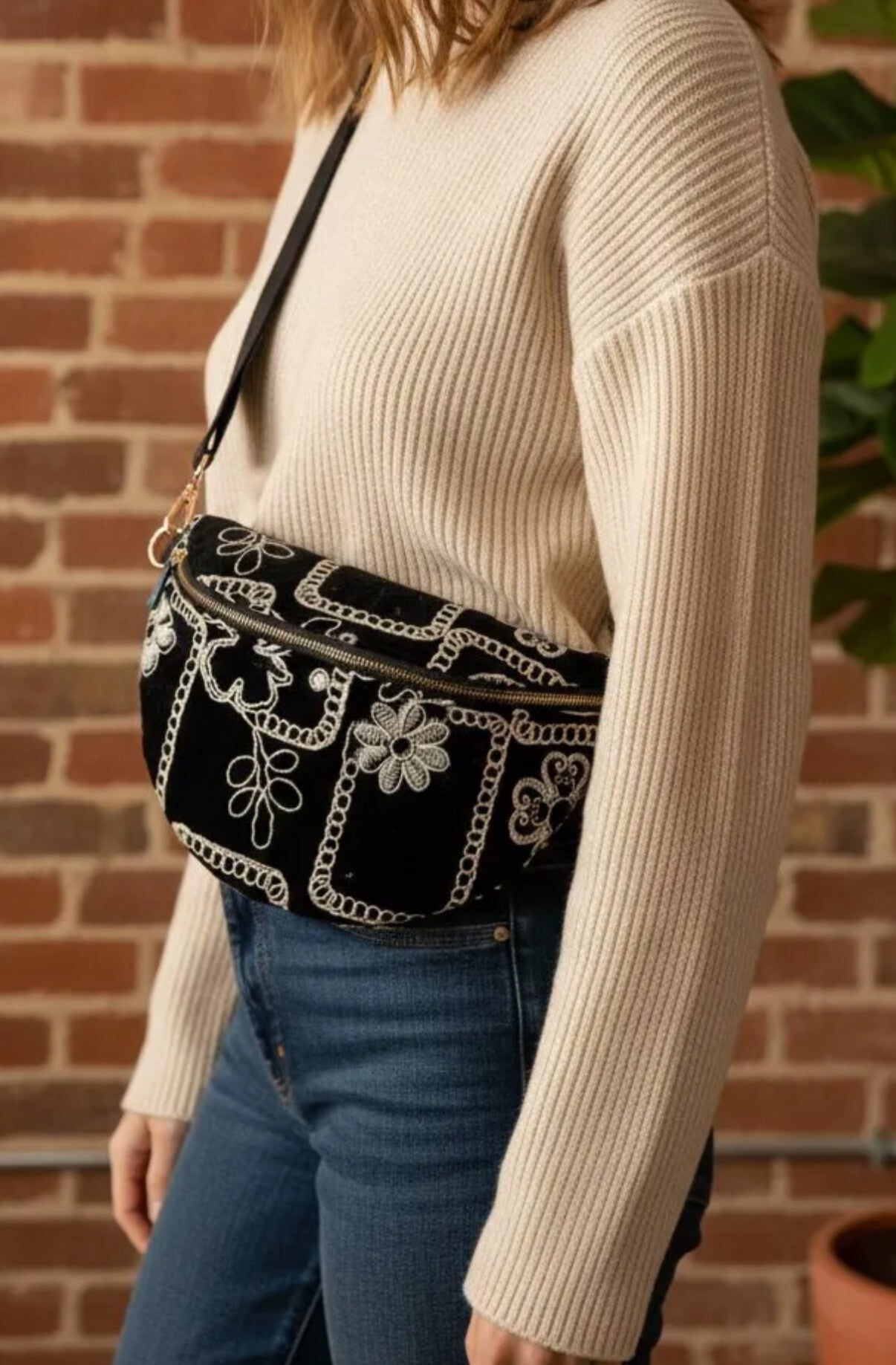 👜 Sac bandoulière à strass – Noir 🖤