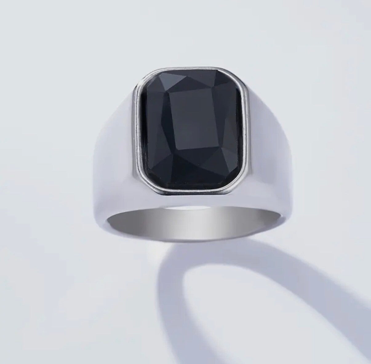 Chevalière homme en acier, inoxydable T.8